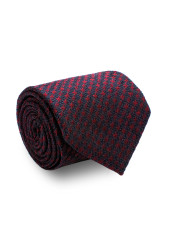 RED NAVY DOGTOOTH SILK TIE
