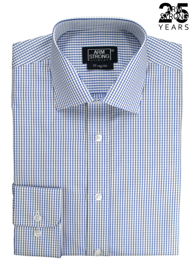 BLUE WHITE CHECK POPLIN