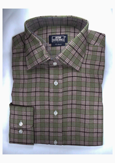 GREEN BROWN CHECK TWILL
