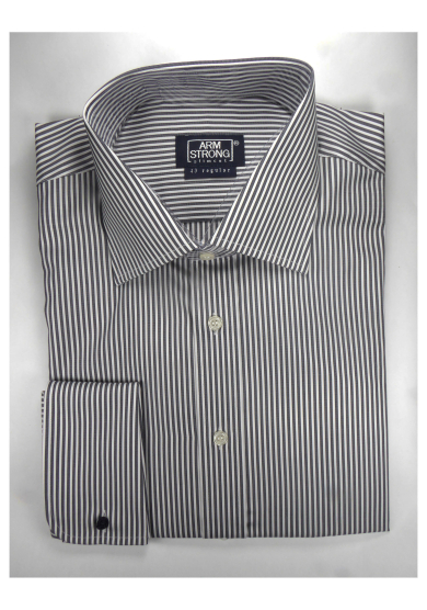 GREY STRIPE POPLIN