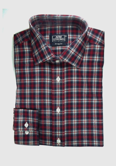 RED NAVY CHECK TWILL