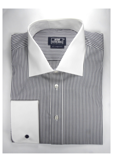 GREY STRIPE POPLIN