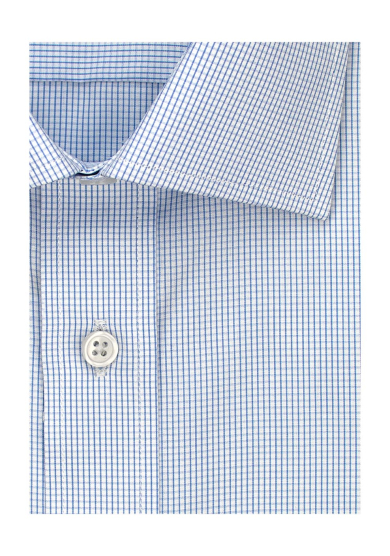 ECO LIGHT BLUE CHECK POPLIN