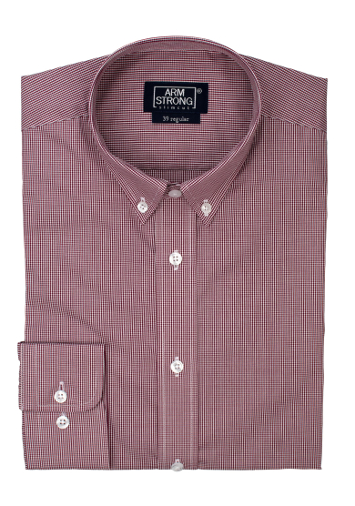DARK RED CHECK POPLIN