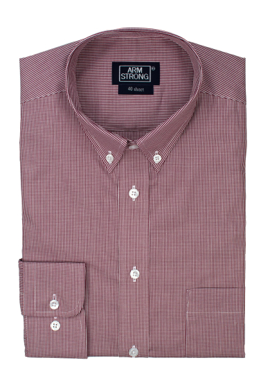 DARK RED CHECK POPLIN