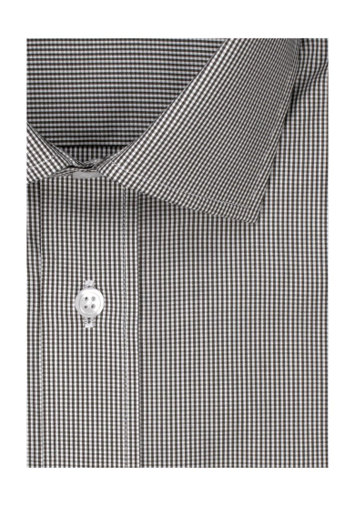 BROWN CHECK POPLIN