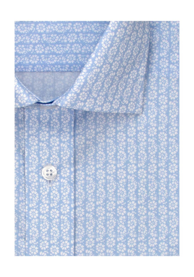 LIGHT BLUE FLOWER PRINTED POPLIN