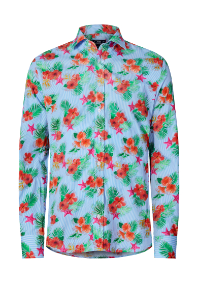 RED PARADISE FLOWER POPLIN