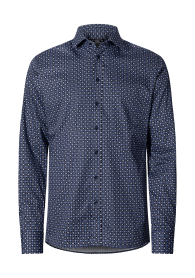 NAVY BLUE FLOWER PRINTED POPLIN