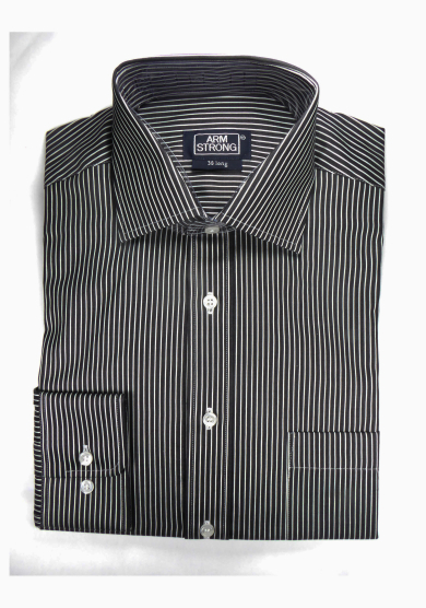 GREY STRIPE POPLIN