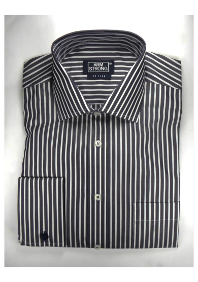 GREY STRIPE POPLIN