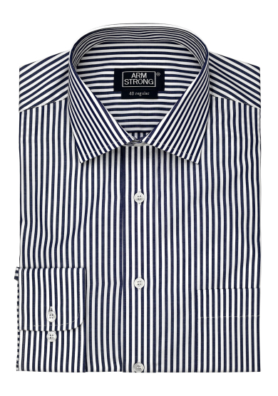 DARK NAVY STRIPE POPLIN