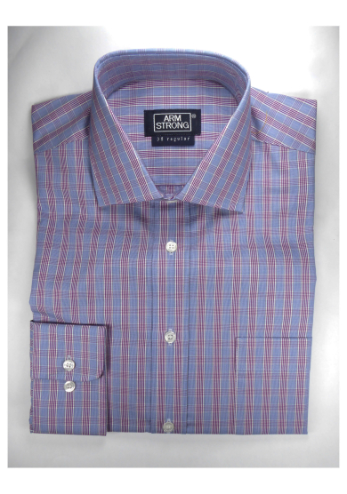 BLUE PURPLE CHECK POPLIN