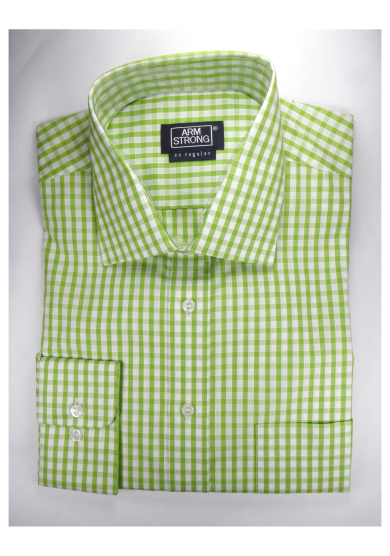 GREEN CHECK POPLIN