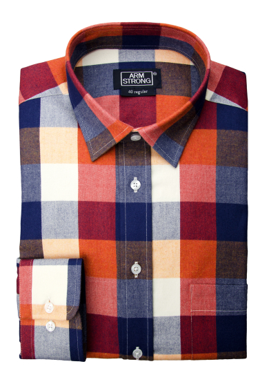 ORANGE RED MULTI CHECK TWILL