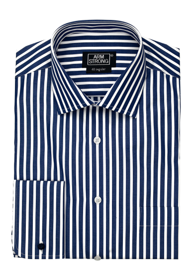 NAVY STRIPE POPLIN