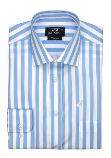 LIGHT BLUE STRIPE PRINTED POPLIN