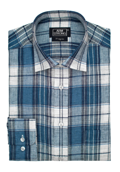 BLUE CHECK LINEN