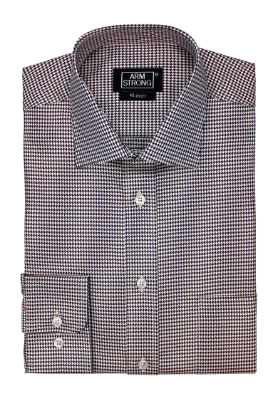 RED NAVY DOGTOOTH TWILL