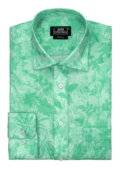 GREEN PRINTED LINEN