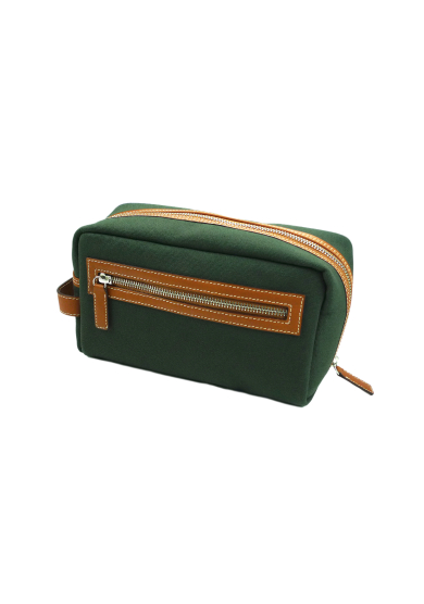 GREEN CANVAS WASH BAG