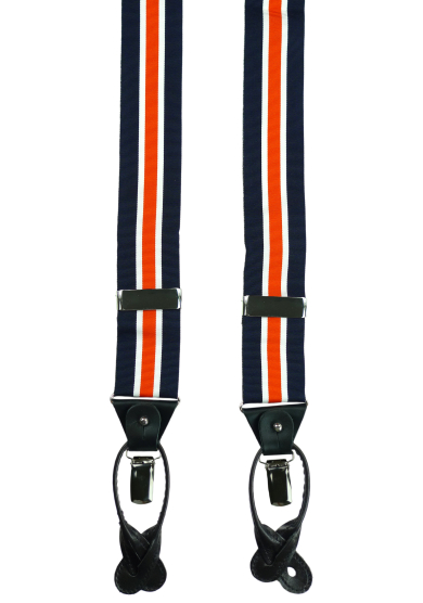 NAVY ORANGE STRIPE SUSPENDERS