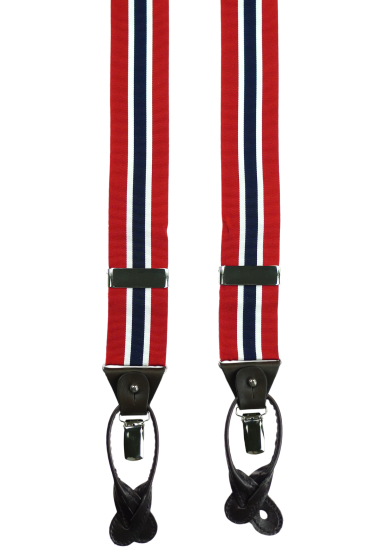 RED NAVY STRIPE SUSPENDERS