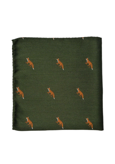 GREEN FOX POCKET SQUARE
