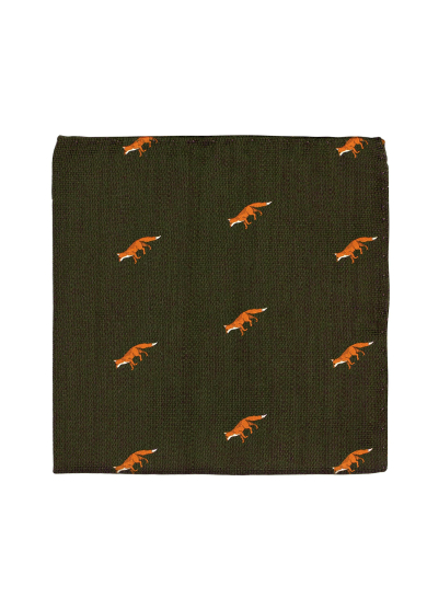 GREEN FOX POCKET SQUARE