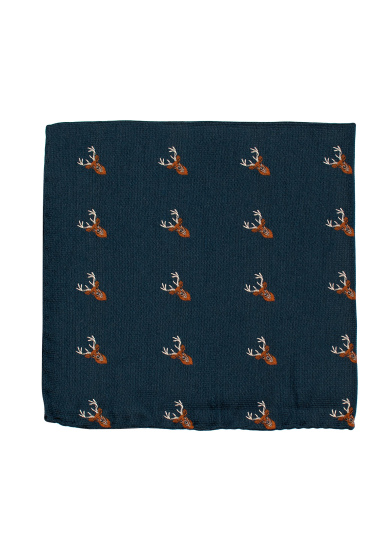 BLUE DEER POCKET SQUARE