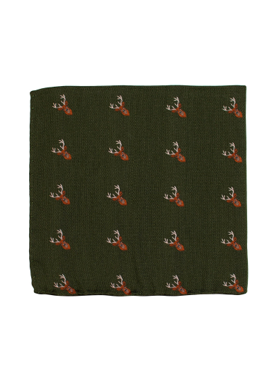 GREEN DEER POCKET SQUARE