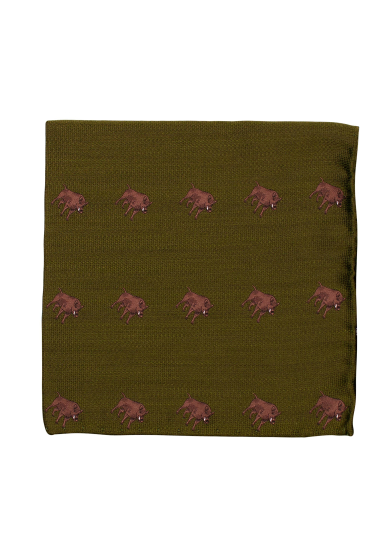 GREEN BOAR POCKET SQUARE