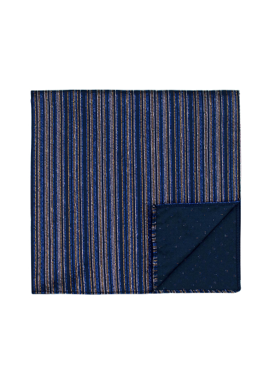 NAVY GLITTER STRIPE POCKET SQUARE