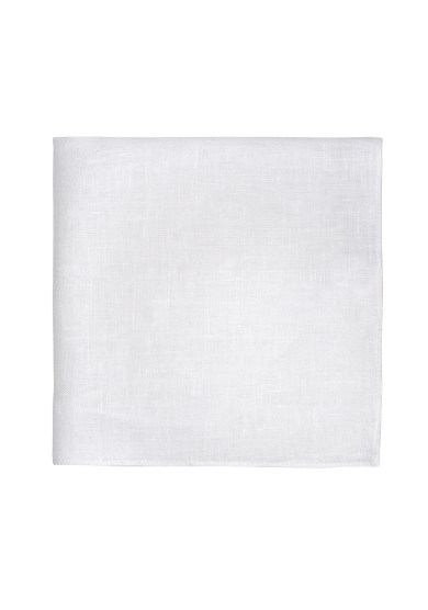 WHITE LINEN POCKET SQUARE