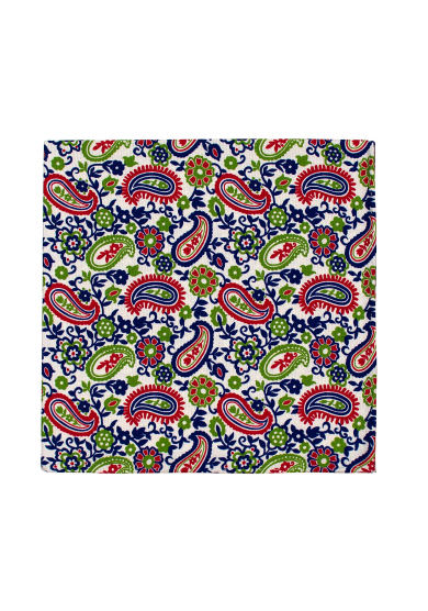 GREEN PAISLEY SILK POCKET SQUARE