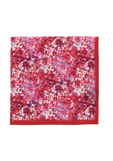 RED FLOWER COTTON SILK POCKET SQUARE