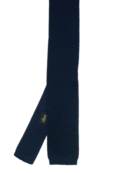 BLUE SOLID WOOL TIE