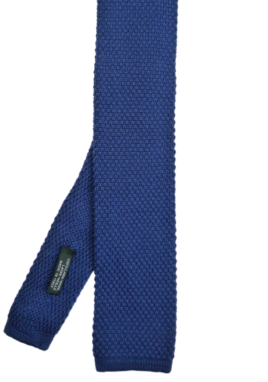 BLUE SOLID WOOL TIE