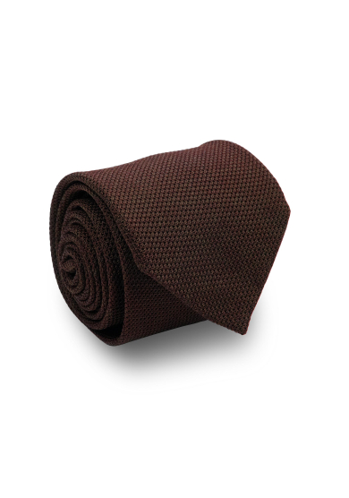BROWN GRENADINE SILK TIE