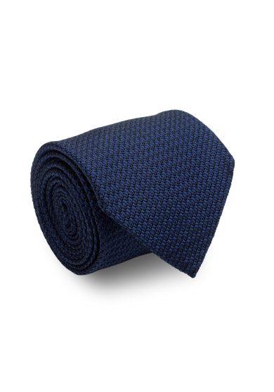 NAVY GRENADINE SILK TIE