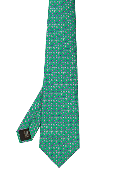 GREEN COCKTAIL SILK TIE