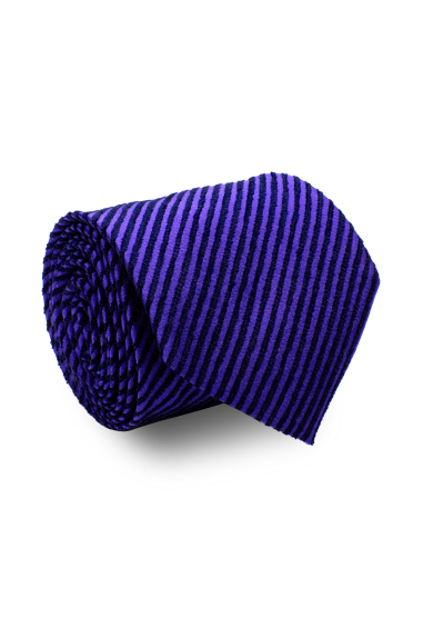 BLUE VELVET STRIPE SILK TIE