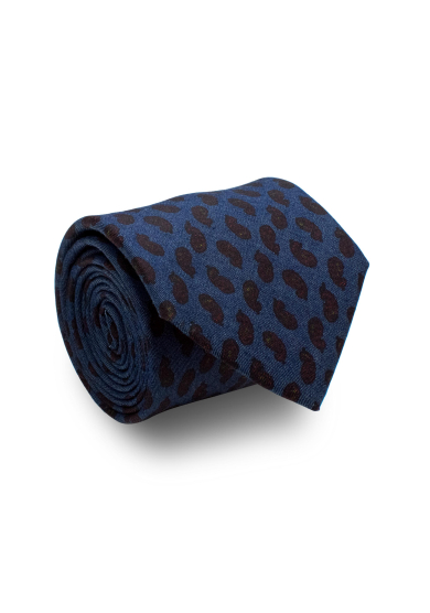 NAVY PAISLEY COTTON TIE