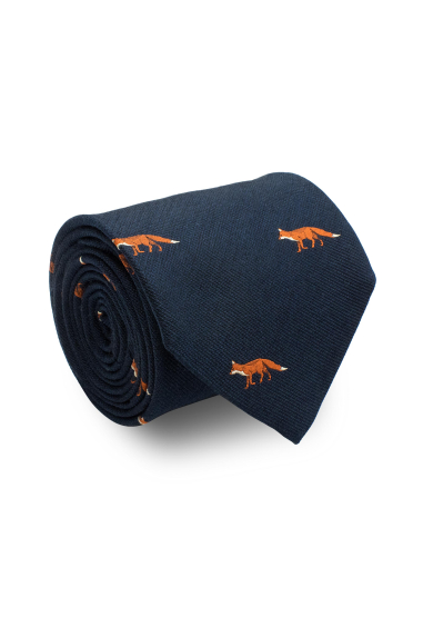 BLUE FOX SILK TIE