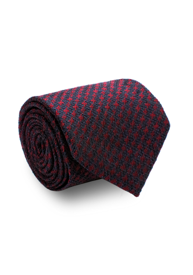 RED NAVY DOGTOOTH SILK TIE