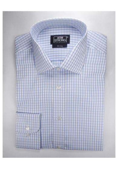 BLUE CHECK POPLIN
