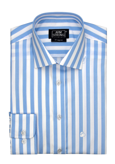 LIGHT BLUE STRIPE PRINTED POPLIN