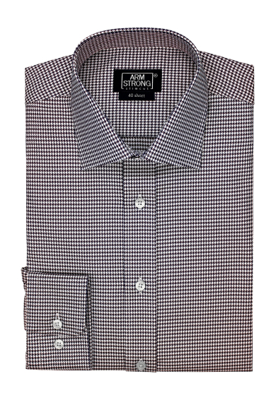 RED NAVY DOGTOOTH TWILL