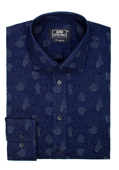 NAVY FANTASY DOTS PRINTED POPLIN