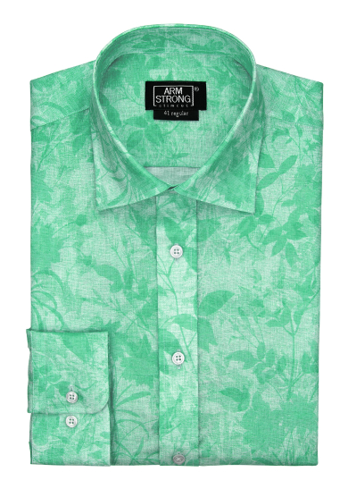 GREEN PRINTED LINEN